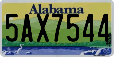 AL license plate 5AX7544