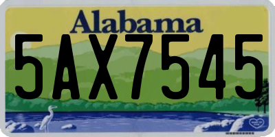 AL license plate 5AX7545