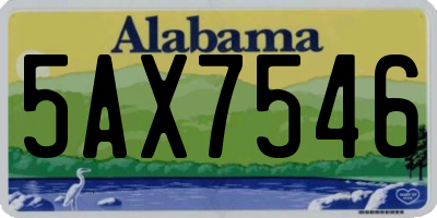AL license plate 5AX7546