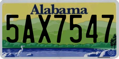 AL license plate 5AX7547