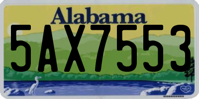 AL license plate 5AX7553