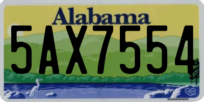 AL license plate 5AX7554