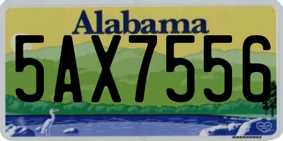 AL license plate 5AX7556