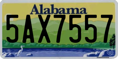 AL license plate 5AX7557