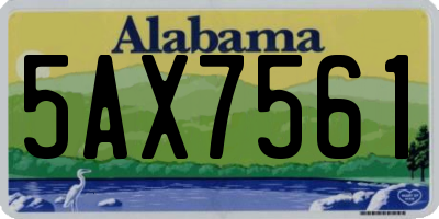 AL license plate 5AX7561