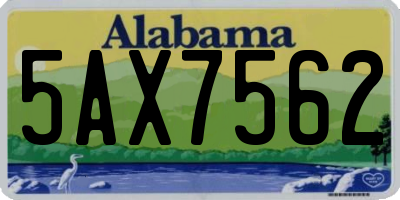 AL license plate 5AX7562