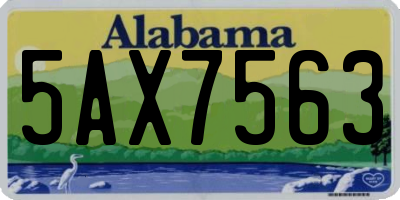 AL license plate 5AX7563