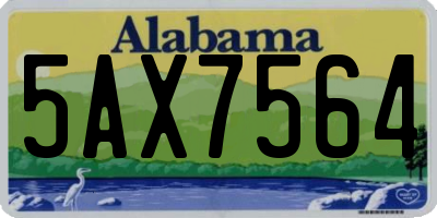 AL license plate 5AX7564