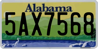 AL license plate 5AX7568