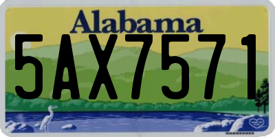 AL license plate 5AX7571