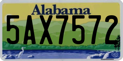 AL license plate 5AX7572