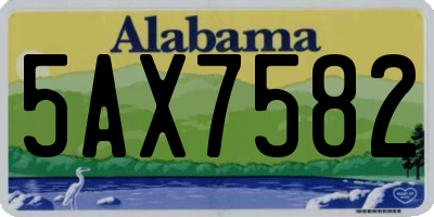 AL license plate 5AX7582