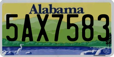AL license plate 5AX7583