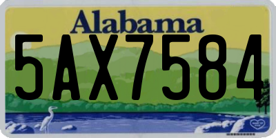 AL license plate 5AX7584