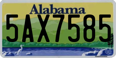 AL license plate 5AX7585