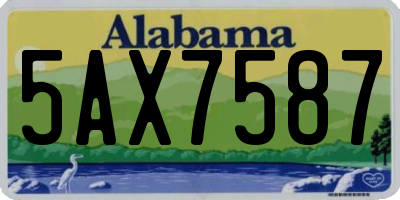 AL license plate 5AX7587