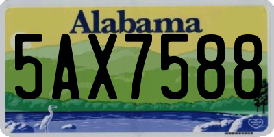 AL license plate 5AX7588