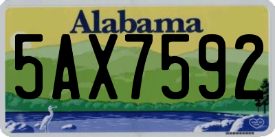 AL license plate 5AX7592