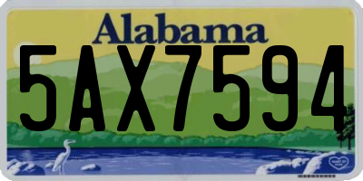 AL license plate 5AX7594