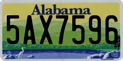 AL license plate 5AX7596