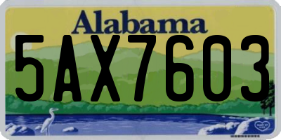 AL license plate 5AX7603