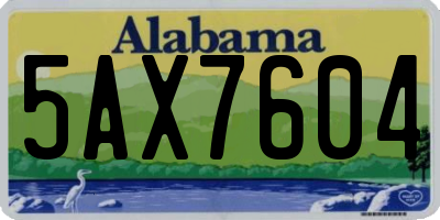 AL license plate 5AX7604