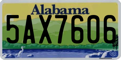 AL license plate 5AX7606