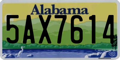 AL license plate 5AX7614