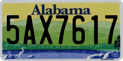 AL license plate 5AX7617