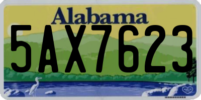AL license plate 5AX7623