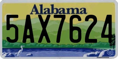 AL license plate 5AX7624