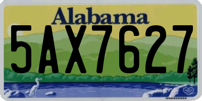 AL license plate 5AX7627
