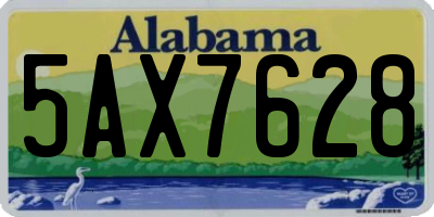 AL license plate 5AX7628
