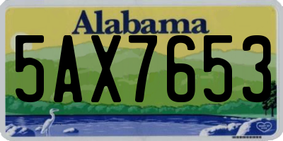 AL license plate 5AX7653