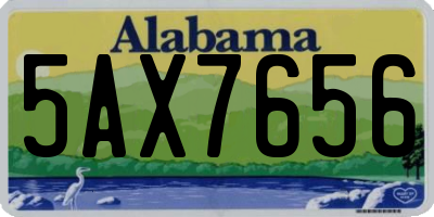 AL license plate 5AX7656