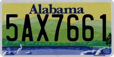 AL license plate 5AX7661
