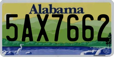 AL license plate 5AX7662