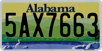 AL license plate 5AX7663