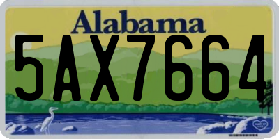 AL license plate 5AX7664