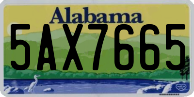 AL license plate 5AX7665
