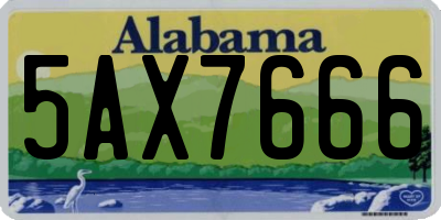 AL license plate 5AX7666