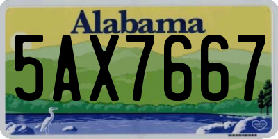 AL license plate 5AX7667