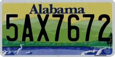 AL license plate 5AX7672