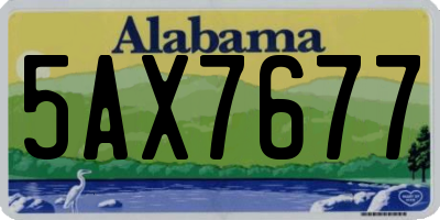 AL license plate 5AX7677