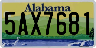 AL license plate 5AX7681