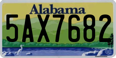 AL license plate 5AX7682