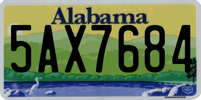 AL license plate 5AX7684