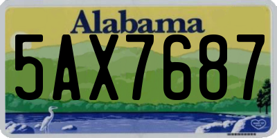 AL license plate 5AX7687