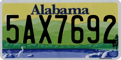 AL license plate 5AX7692