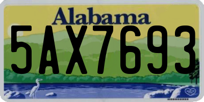AL license plate 5AX7693